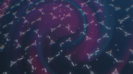 Poster - Animation of abstract geometric shapes swirling in colorful cosmic pattern