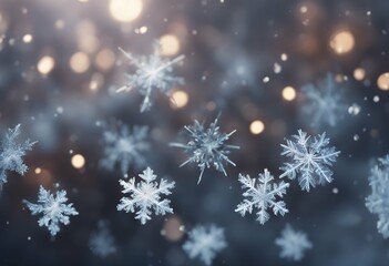 Wall Mural - turbulent 3d render air snowflakes winter cold snowfall holiday computer-generated christmas frost s