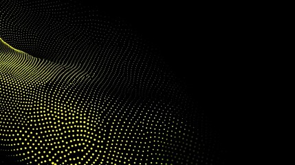 Fototapete - A vibrant abstract background featuring a flowing gradient of yellow dots against a deep black backdrop, creating a dynamic, wave-like effect that exudes energy and modernity