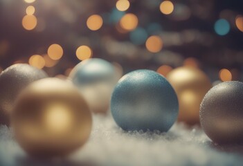 Wall Mural - vintage balls s year new toy celebrate background snow painfully ornament holiday decorate phosphore