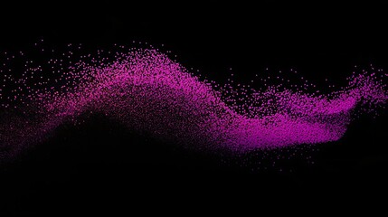 Fototapete - An artistic representation of vibrant pink particles flowing gracefully across a dark background, creating a mesmerizing visual effect that evokes feelings of elegance and movement