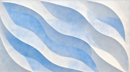 Wall Mural - abstract waves. light blue flows between textured white layers in this minimalist design