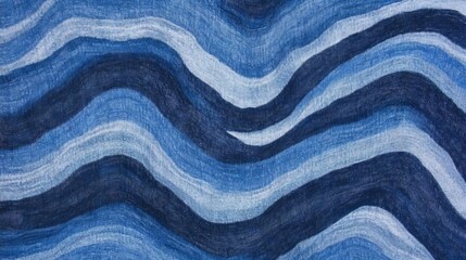 Wall Mural - blue waves pattern. varied shades create abstract ocean-like texture, flow, and depth in a captivati