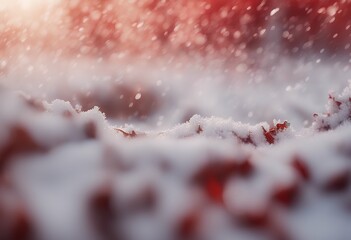 Wall Mural - background snow winter red christmas glistering cold sparking sparkle frost abstract ornament decora