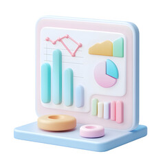 Poster - A pastel-colored graphical dashboard with various data representations.