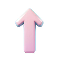 Poster - A three-dimensional, light pink upward-pointing arrow.