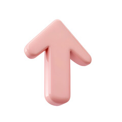Poster - A three-dimensional, light pink upward arrow graphic.