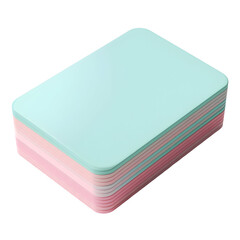 Poster - A stack of pastel-colored rectangular plastic sheets.