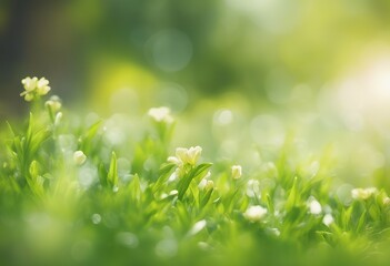 Poster - season allergy sunny healthy nature natural abstract seasonal fresh floral spring scene bright hom green background health bokeh easter countryside pentecost medicinal herbs heal homeopathic effect