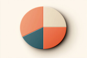 Poster - A pie chart is shown with four different colored sections. The pie chart is orange, blue, and green