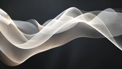 Poster - elegant abstract design of waves and lines serene background of soft movement and tranquility in flu