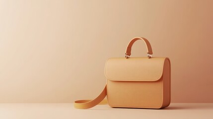 Poster - A chic handbag with a crossbody strap, arranged neatly on a light-colored surface, with ample room for text or logos.