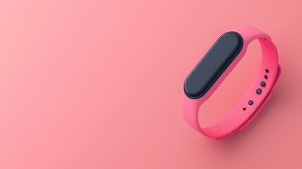 Poster - A close-up of a sleek fitness tracker on a solid color background, leaving plenty of space for text or logos.