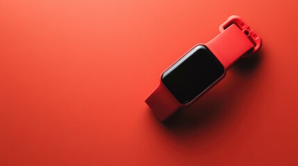 Poster - A fitness tracker placed on a clean, solid-colored background with space around it for copy or logos.