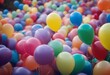 © sandra - balloons ribbons colors different festive colorful joke oxygen cheerful joy childhood concept decoration group abstract party birthday coloured beautiful air wind cute fun fragile inflate shape