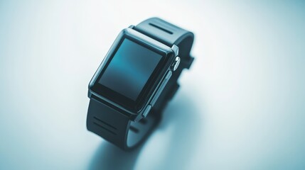 Poster - A modern fitness tracker on a smooth white surface, with ample background space for copy or logos.