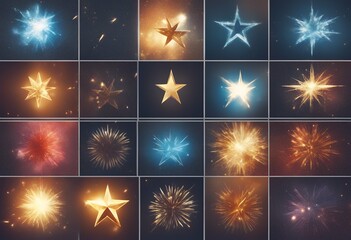 Wall Mural - star bursting icons set icon business explosion speech design illustration balloon blank empty boom 