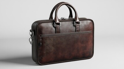Poster - A sleek, formal briefcase with an elegant design, placed on a neutral-colored background, offering clear space for branding.