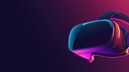 Poster - A sleek VR headset on a simple, dark background with glowing edges and plenty of room for copy.