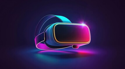 Poster - A sleek VR headset on a simple, dark background with glowing edges and plenty of room for copy.