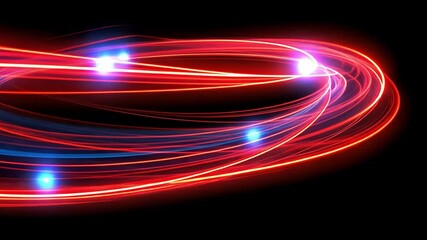 Poster - colorful light trails create dynamic and vibrant abstract background, showcasing red hues in motion,