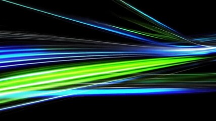 Poster - vibrant abstract motion dynamic lines in blue, green, and white energy create futuristic light exper