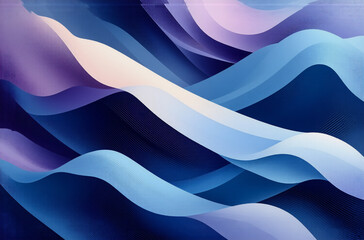 Aufkleber - abstract waves in shades of blue, beige, and purple create a smooth, flowing background. the design 