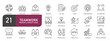 © Bradericon - Set of line icons related to teamwork, management, business, collaboration, partnership. Outline icons collection. Editable stroke. Vector illustration