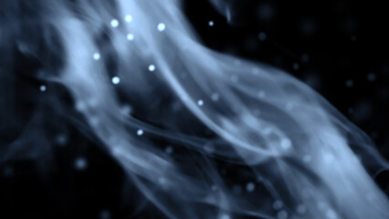 Wall Mural - blurred texture of burn fire with particles embers. blur blue flames on isolated black background. t