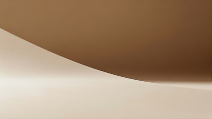 Poster - Abstract Soft Curves of Cream and Brown Paper