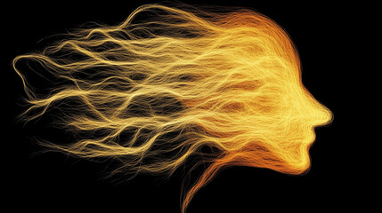 Aufkleber - Dynamic flow of energy representing human emotion abstract artwork digital art dark background creative perspective