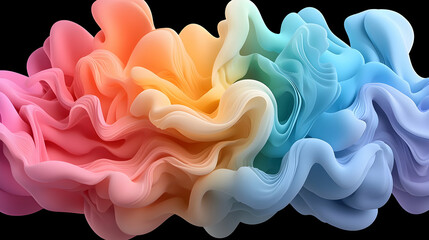 Poster - Multicolored Rainbow Wave Abstract Background