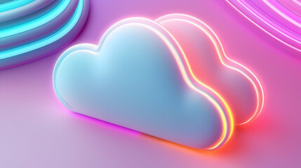 Poster - Neon Cloud Technology Background