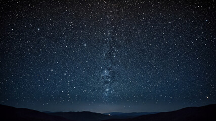 Stunning Night Sky Full of Stars Over a Silhouette Landscape