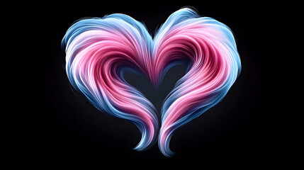 Poster - Pink and Blue Particle Heart Fireworks Wedding Effect