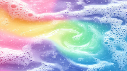 Poster - Colorful bubbles swirling in a rainbow mix abstract artwork vibrant environment creative viewpoint