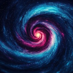 Wall Mural - A vibrant galaxy swirl with deep blues and pinks, showcasing a stunning cosmic display of stars and swirling gases.