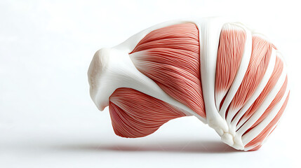 Poster - Dynamic muscle structure showcase anatomy lab 3d render medical environment side view human physiology