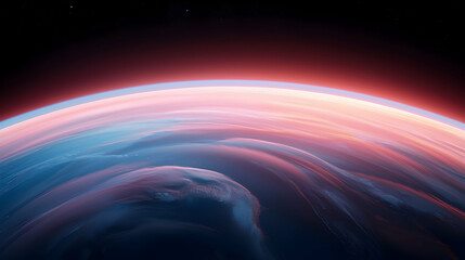 Wall Mural - Red And Blue Planet Sunrise From Space
