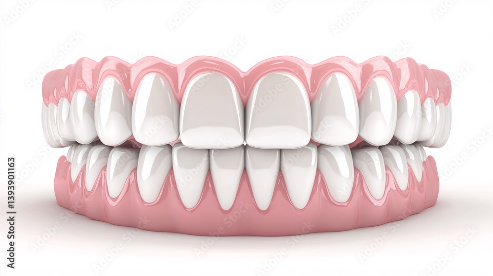 Hyper-Realistic 3D Dental Model with Anatomical Teeth and Pink Gums for ...