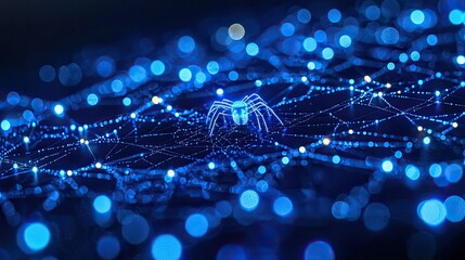 Poster - Luminous Spiderweb: A Digital Exploration of Network Connections and Abstract Art