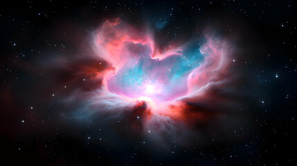 Aufkleber - Stunning Pink and Blue Nebula in Dark Space