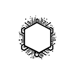 Poster - Hexagon tech circuit, futuristic framework conveying digital connectivity elegance