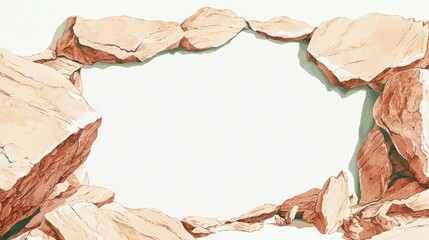 Canvas Print - natural rock frame border for creative artistic design and layouts