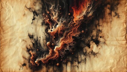 Canvas Print - burnt paper texture with distortion a burnt paper texture with d