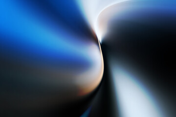 Fototapete - Modren bright Abstract wave blue black gradient background blurred colorful neon color flow trendy hologram effect graphics futuristic design for pattern banner web technology digital backdrop poster