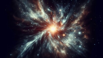 Wall Mural - dust galaxy with star like particles in deep space black