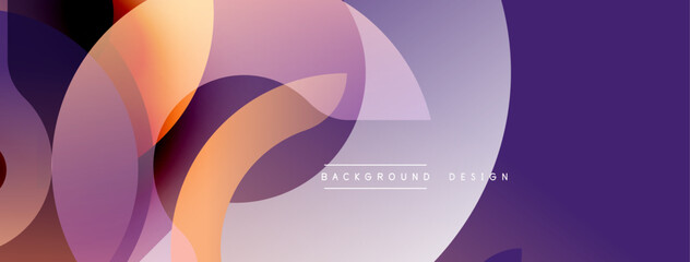 Poster - Abstract gradients overlap creating dynamic composition. Warm orange blends into cool purple hues. Modern design suitable for backgrounds, presentations, digital art.