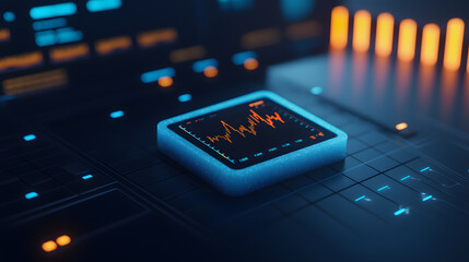 Poster - Dynamic crypto trading dashboard virtual space stock market data digital environment close-up view financial insights