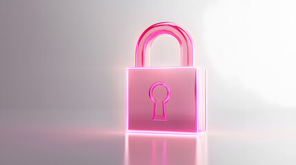 Poster - Digital security symbol pink lock icon abstract background stock image modern concept high-tech viewpoint